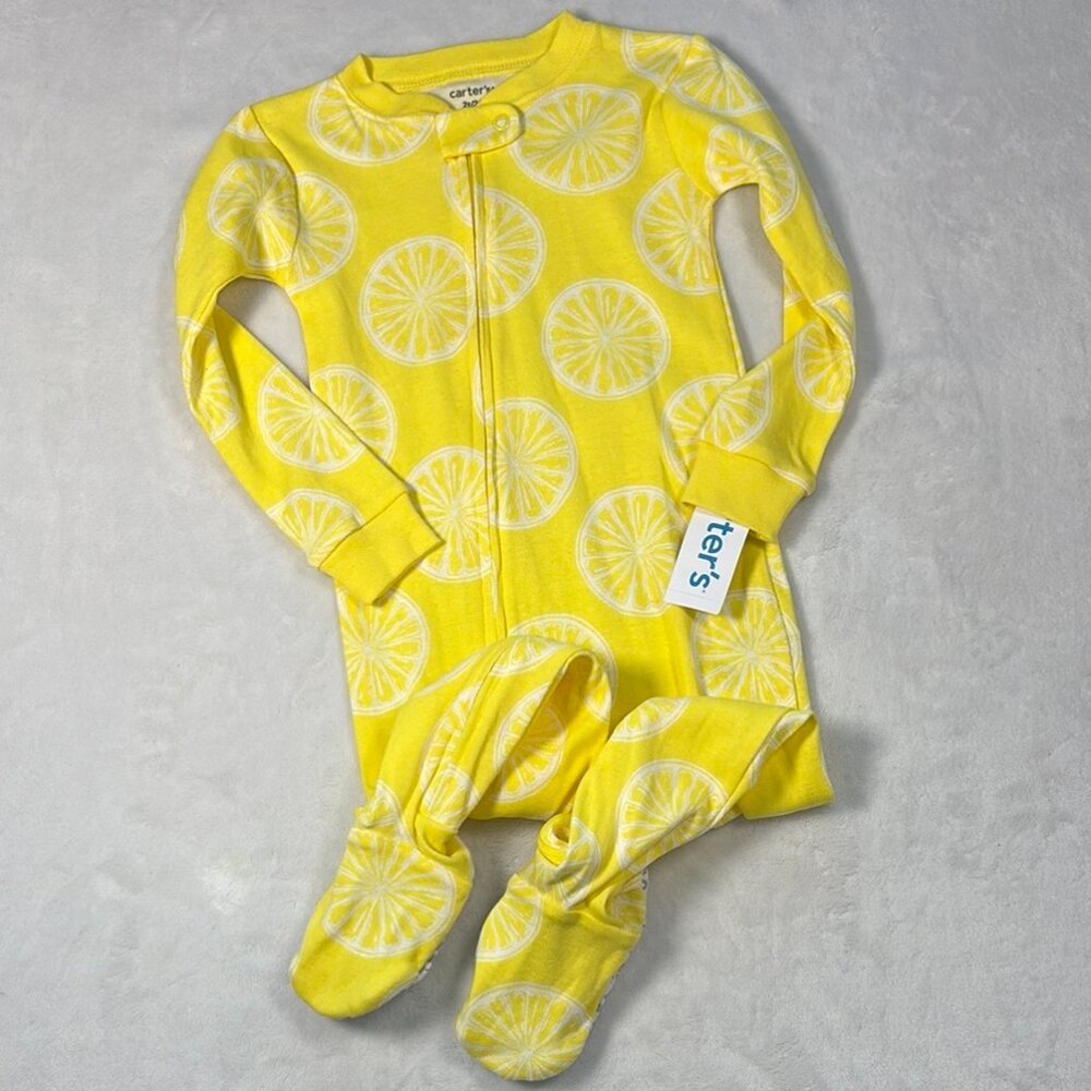 Carter’s Toddler Girl Footed Sleeper Pajamas 2T NWT Lemon